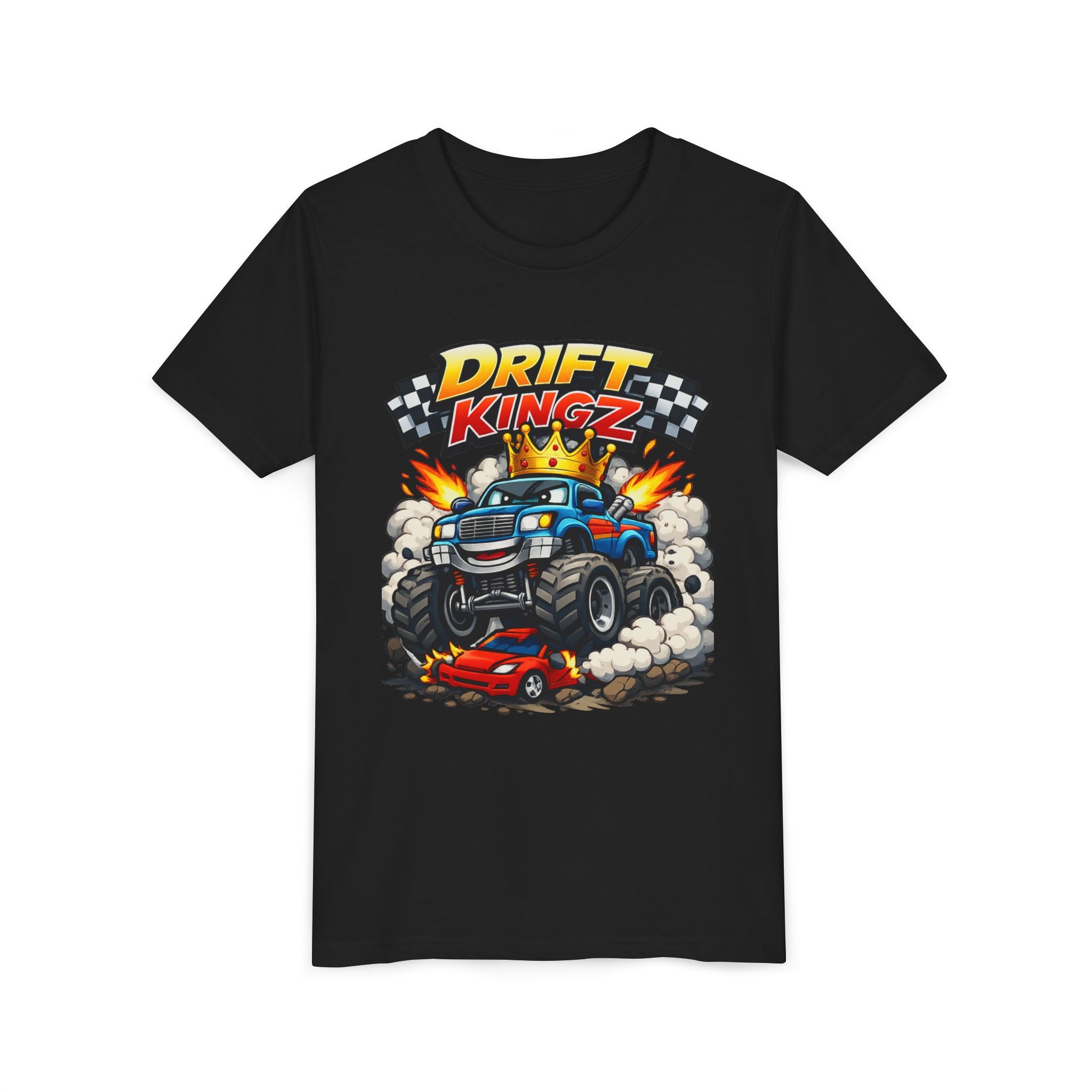 #1 DRIFT KINGZ – Monster Truck Crown Kids T-Shirt