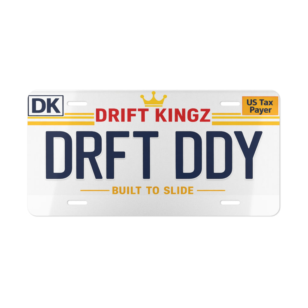 Drift Kingz “DRFT DDY” Novelty License Plate – Built to Slide Drift Plate