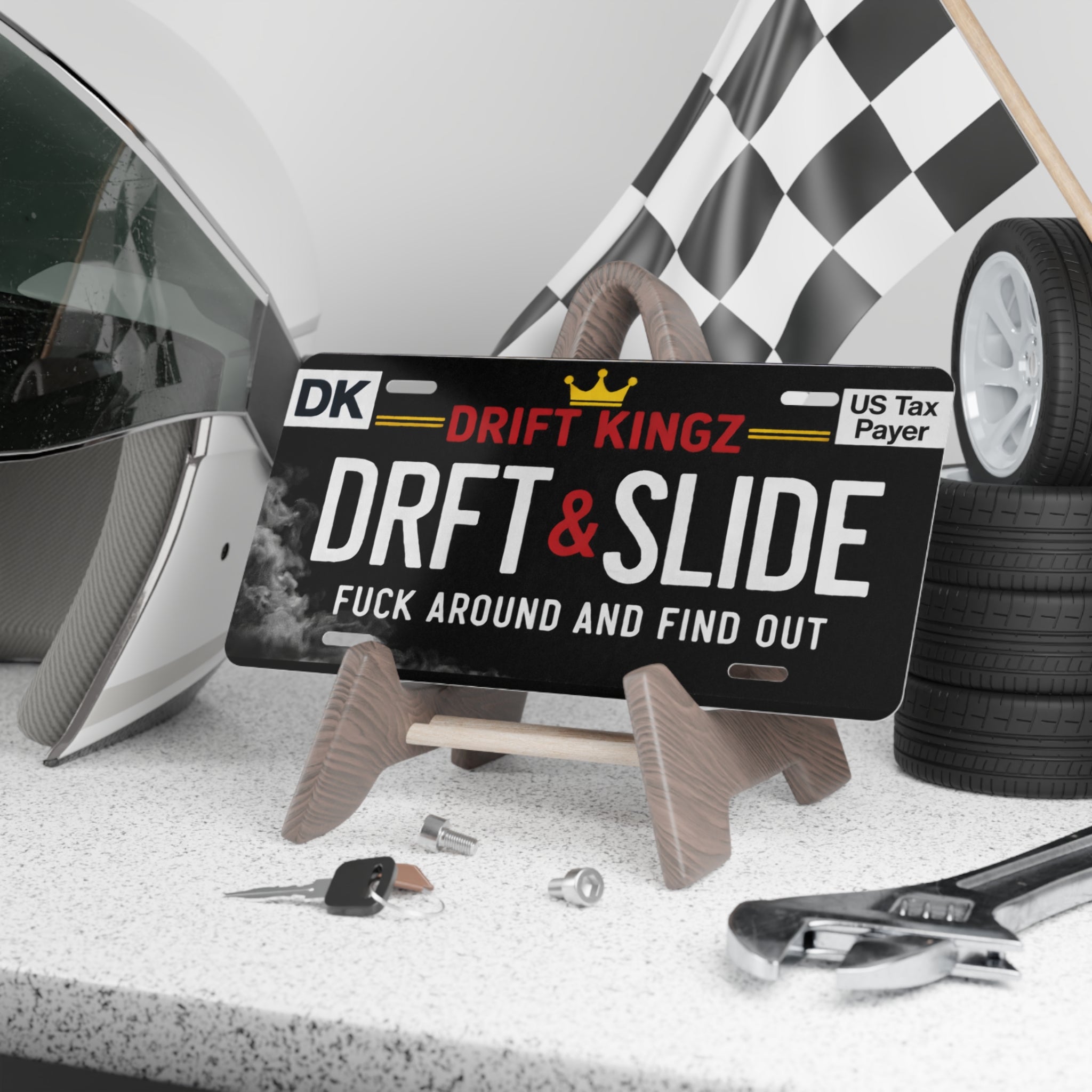#1 Drift Kingz “DRFT & SLIDE” Novelty License Plate – FAFO Drift Plate